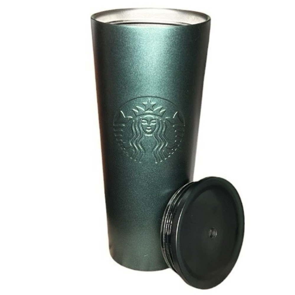 STARBUCKS Green Stainless Steel Travel Tumbler 24 Oz Siren Logo Coffee Beverage